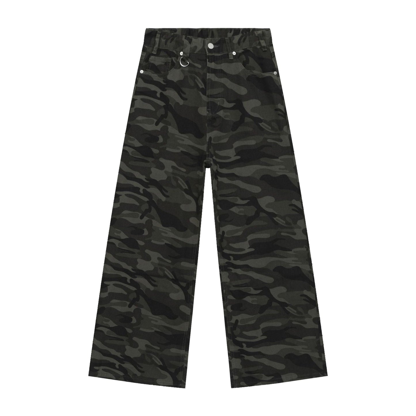 American straight-leg wide-leg floor-length stone-washed relaxed Jeans